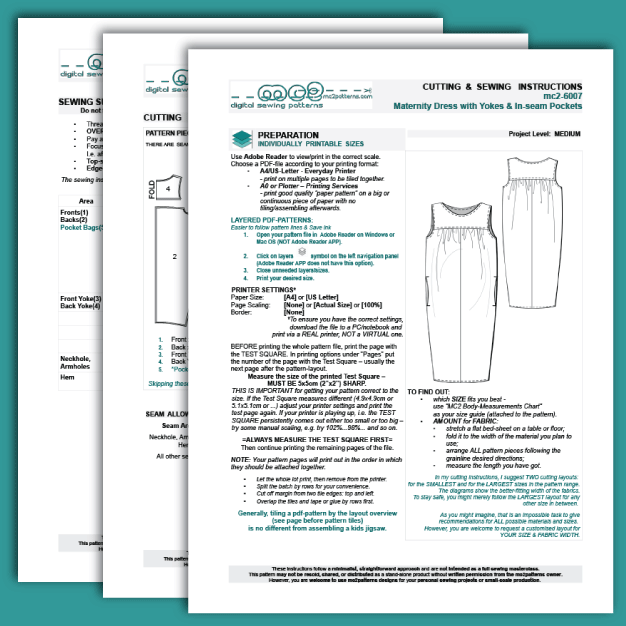 Maternity Dress, Yokes, In-seam Pockets / mc2-6007