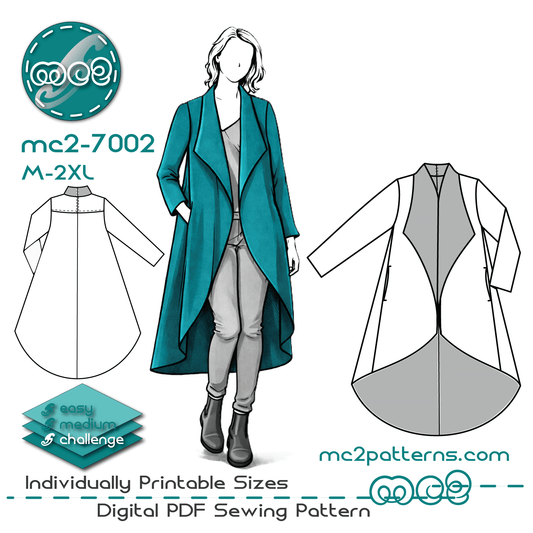 Dropped-Hem Swing-Back Coat / mc2-7002