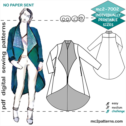 Dropped-Hem Swing-Back Coat