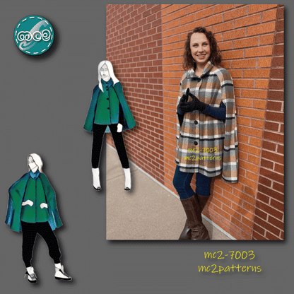 Cropped-Front Cape Coat / mc2-7003