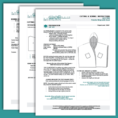 Hooded Cape Poncho NO-lining Beginner-friendly