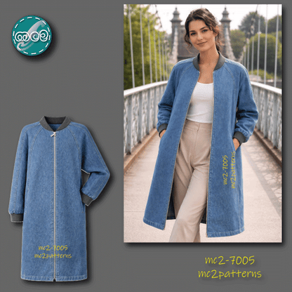 Bomber-style Coat, Raglan Sleeves / NO-lining / mc2-7005
