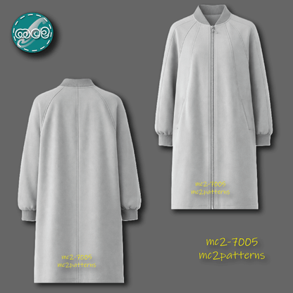 Bomber-style Coat, Raglan Sleeves / NO-lining / mc2-7005