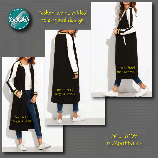 Bomber-style Coat, Raglan Sleeves / NO-lining / mc2-7005