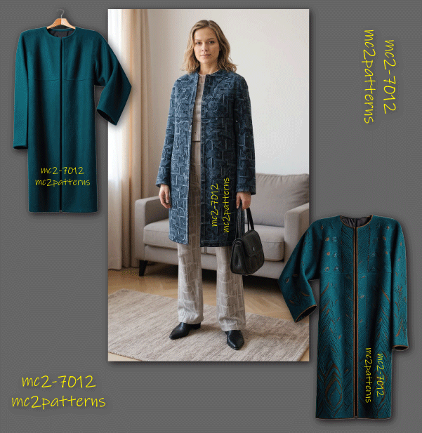 Coat Jacket Bathrobe Sewing Pattern: Easy-to-make NO-lining