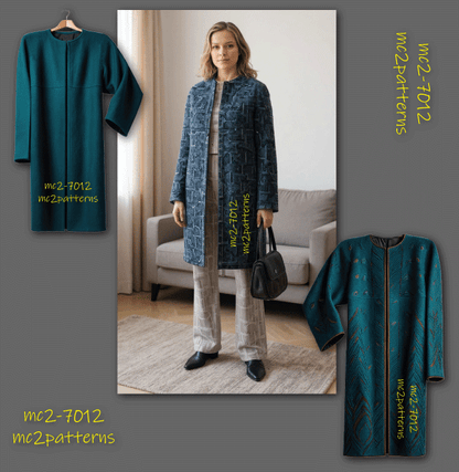 Coat Jacket Bathrobe Sewing Pattern: Easy-to-make NO-lining