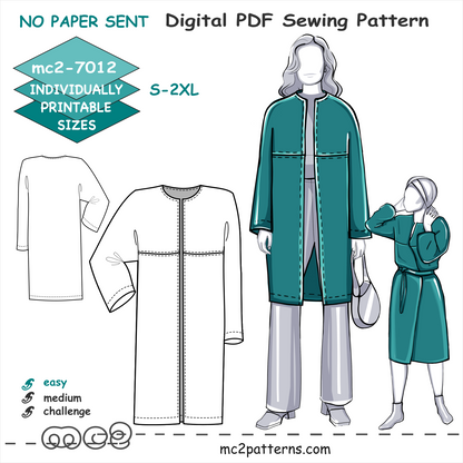 Coat Jacket Bathrobe Easy-to-make / NO-lining / mc2-7012