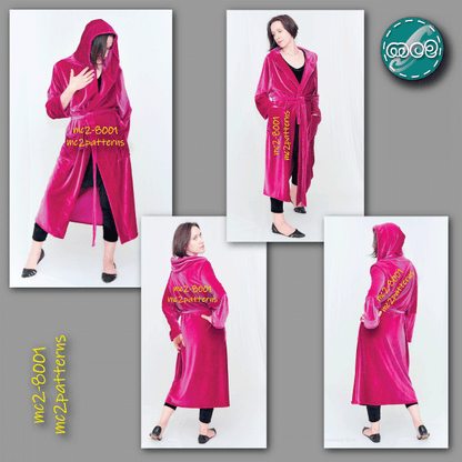 Hooded Robe Bathrobe Dressing Gown / mc2-8001
