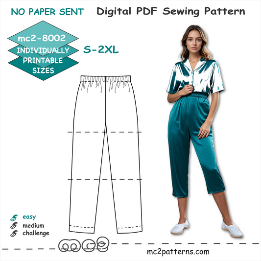 Pull-on Pants Culottes Shorts Pyjama Pajama NO-side-seam / mc2-8002