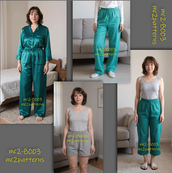Pull-on Pants Culottes Shorts Pyjama/Pajama Side-seam