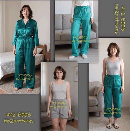 Pull-on Pants Culottes Shorts Pyjama/Pajama Side-seam