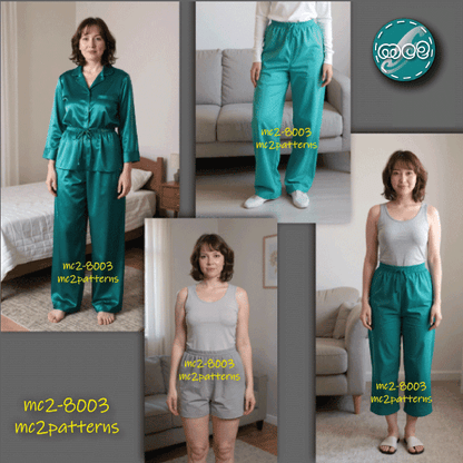 Pull-on Pants Culottes Shorts Pyjama Pajama Side-seam / mc2-8003