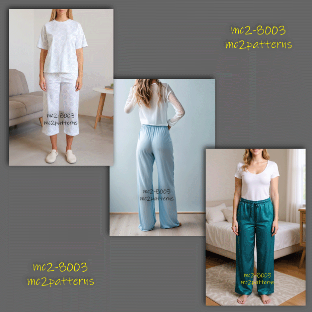 Pull-on Pants Culottes Shorts Pyjama/Pajama Side-seam