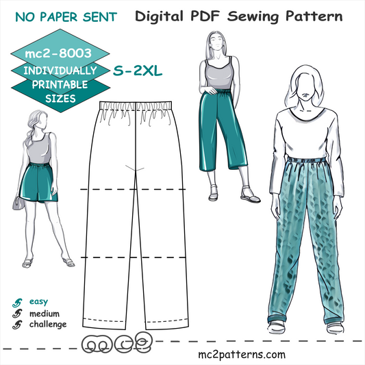 Pull-on Pants Culottes Shorts Pyjama Pajama Side-seam / mc2-8003