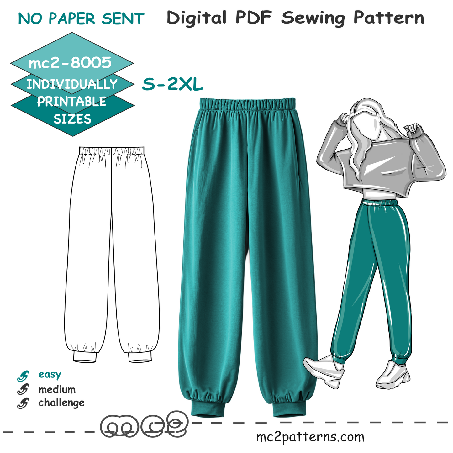 Leisure Track-pants Joggers or Pyjama Pants / mc2-8005