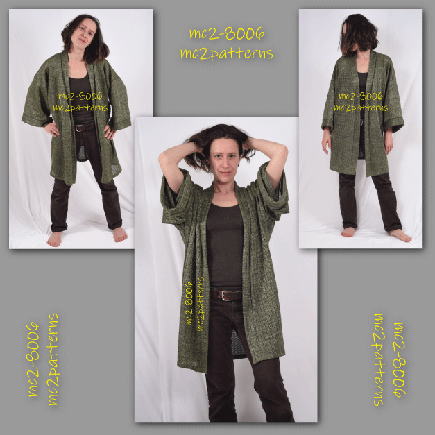Short Kimono-style Robe/ Bathrobe/ Dressing Gown