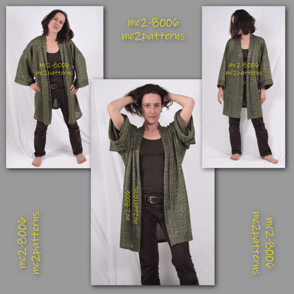 Short Kimono-style Robe/ Bathrobe/ Dressing Gown