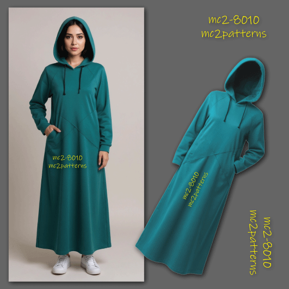 Hoodie Dress Raglan Cross-design-pockets Jersey