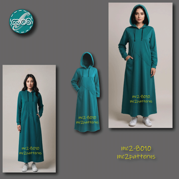 Hoodie Dress Raglan Cross-design-pockets Jersey / mc2-8010