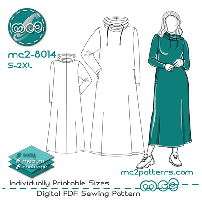 Maxi Lounging Dress, Cowl-neck / mc2-8014