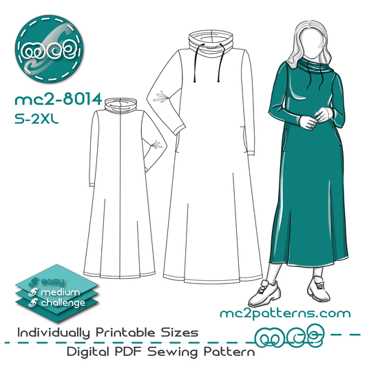 Maxi Lounging Dress, Cowl-neck / mc2-8014