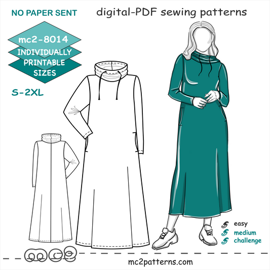 Maxi Lounging Dress with Cowl-neck & In-seam Pockets
