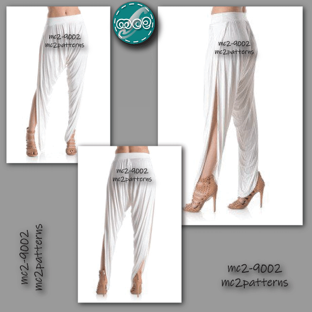 Harem-style Dhoti Pants with High Crotch & Side Wraps / mc2-9002