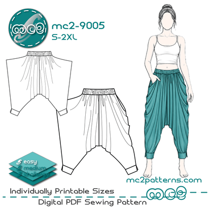 Harem-style Pants with Drape-Pockets / mc2-9005