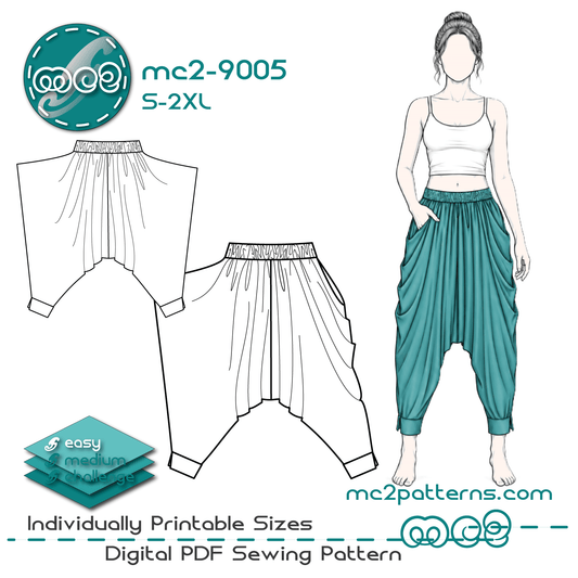 Harem-style Pants with Drape-Pockets / mc2-9005