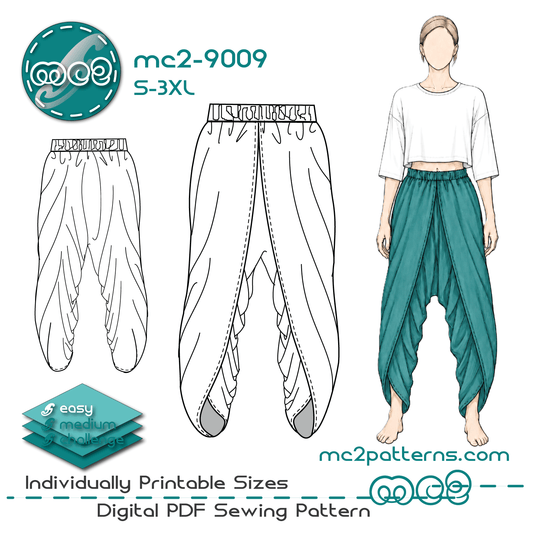 Dhoti-style Yoga Pants Salwar with Wraps / mc2-9009