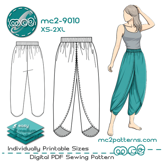 Dhoti-style Tulip-Wrap Pants Salwar / mc2-9010