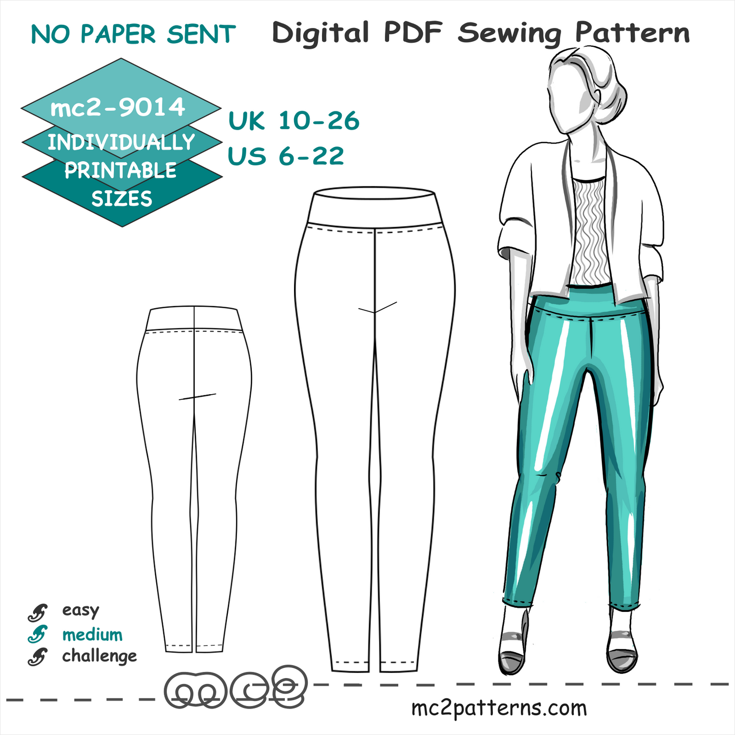 Slim-fit Pull-on Stretchy Pants / mc2-9014