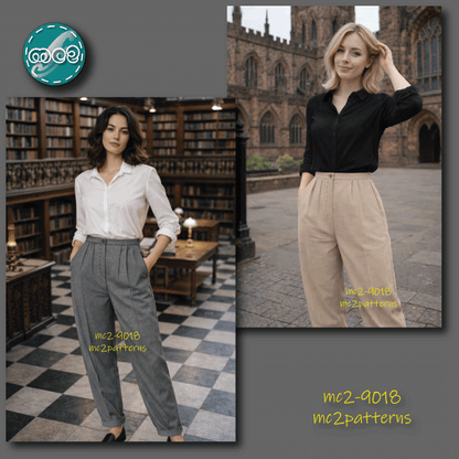 Classy Pegged Trousers, Turn-ups, Side Pockets / mc2-9018