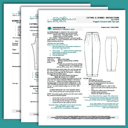 Classy Pegged Trousers, Turn-ups, Side Pockets / mc2-9018