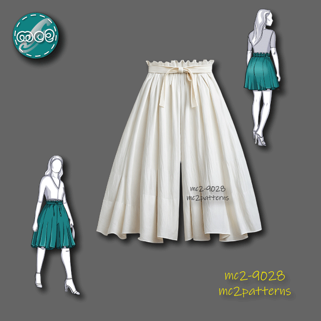 Pull-on Paper-bag Culottes Shorts Flared / mc2-9028