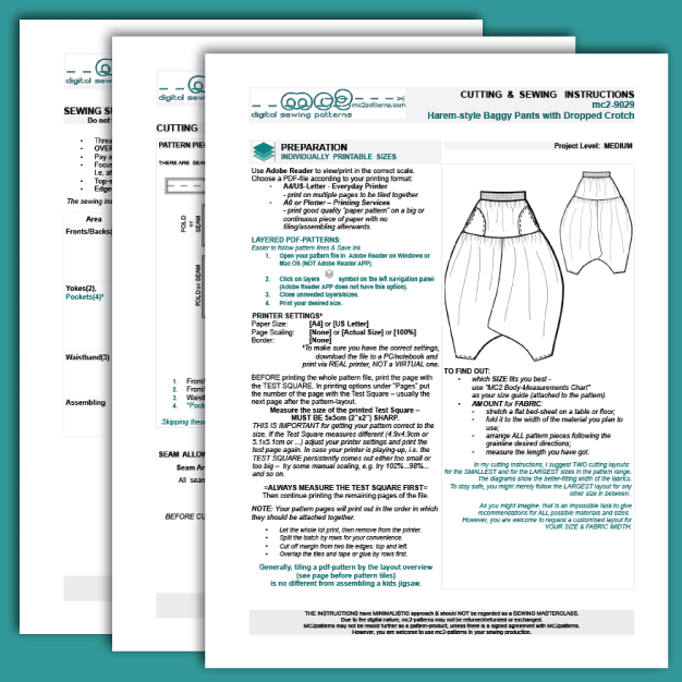 Pull-on Harem Pants Loose-fit Dropped-crotch