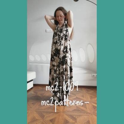 Wrap-around Jersey Jumpsuit/Sarong with Halter-Neck