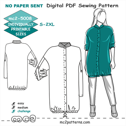 Bomber-style Long Jacket / NO-lining / mc2-5008