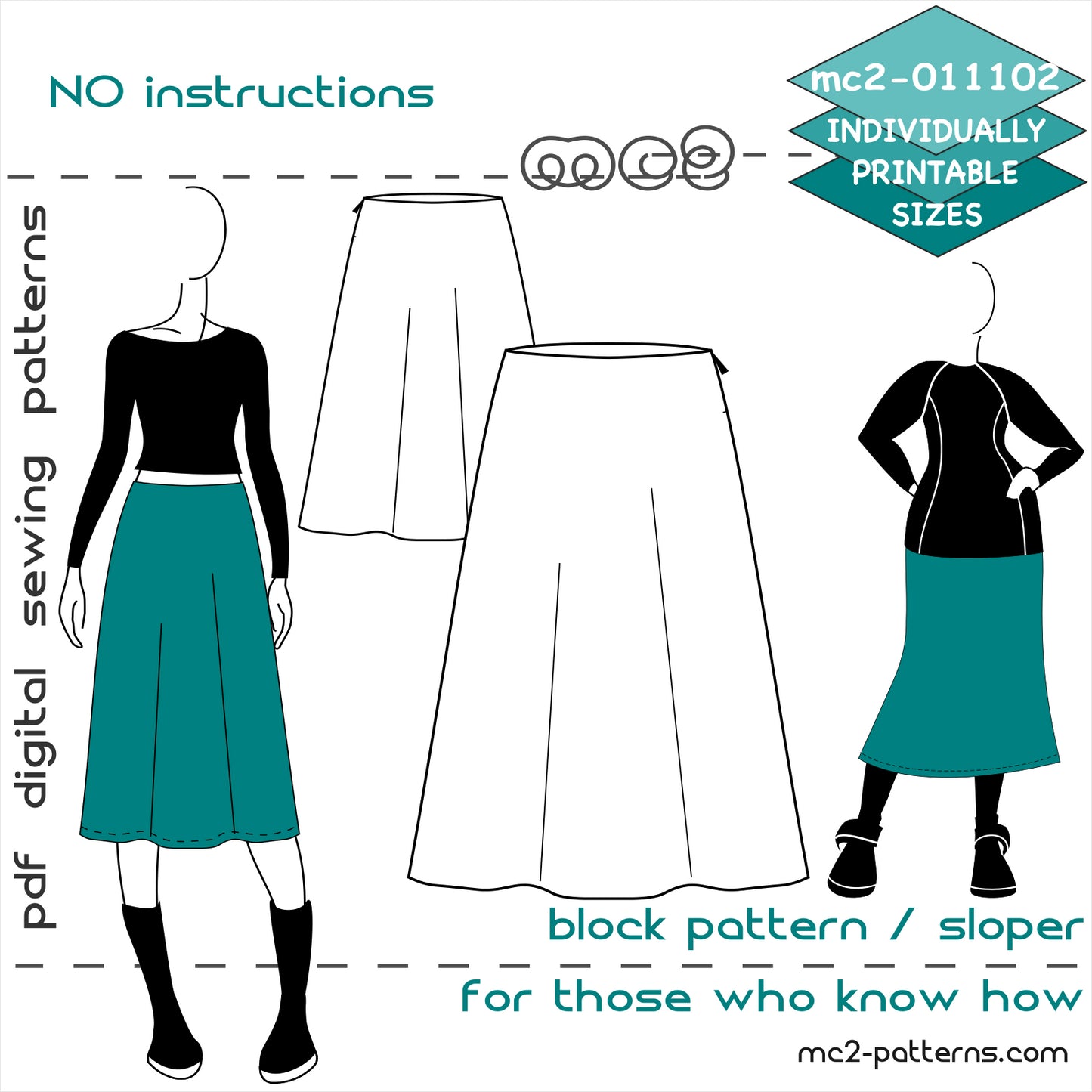 BASIC Block-Pattern/Sloper for A-line Skirt