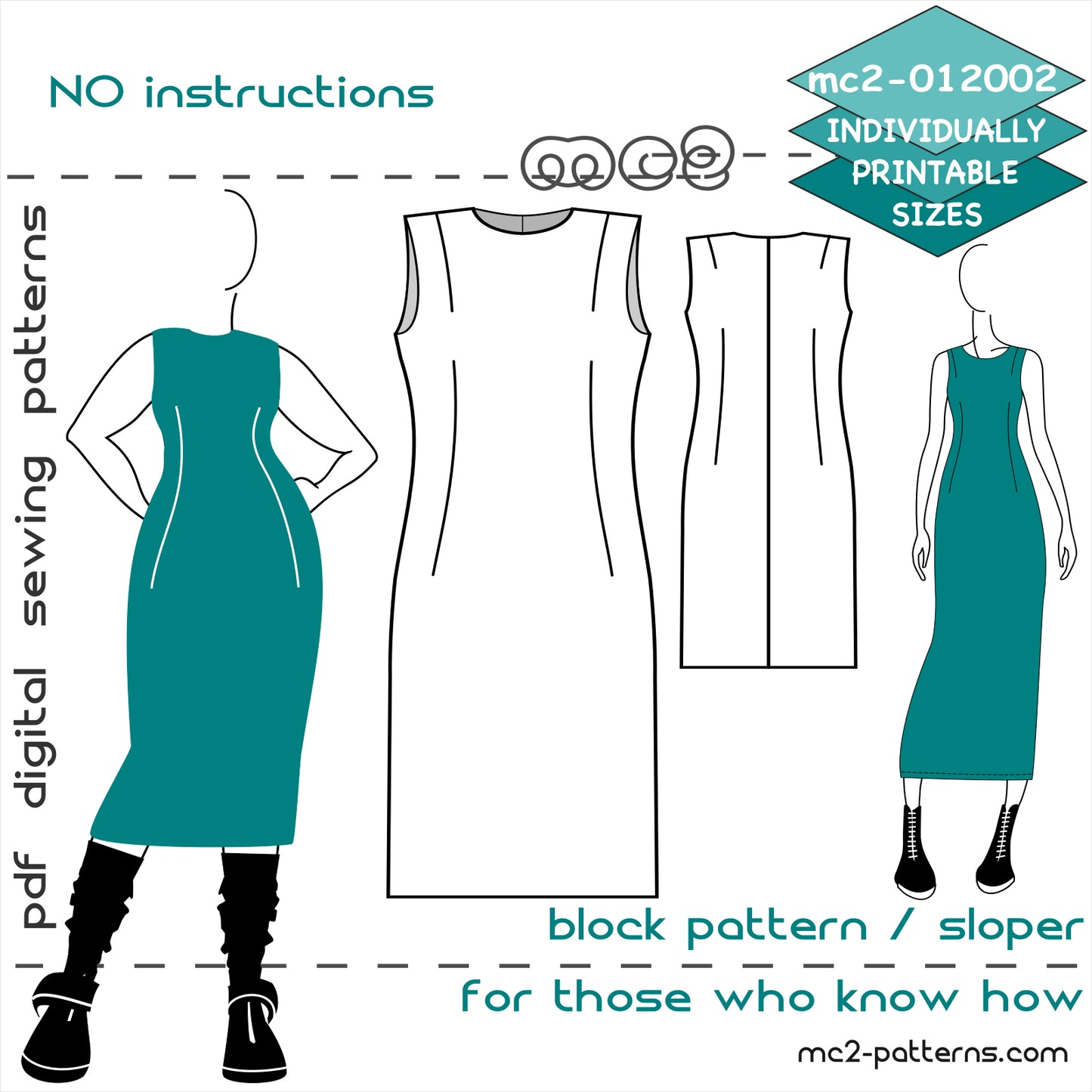 BASIC Block-Pattern/ Sloper for Sheath Dress