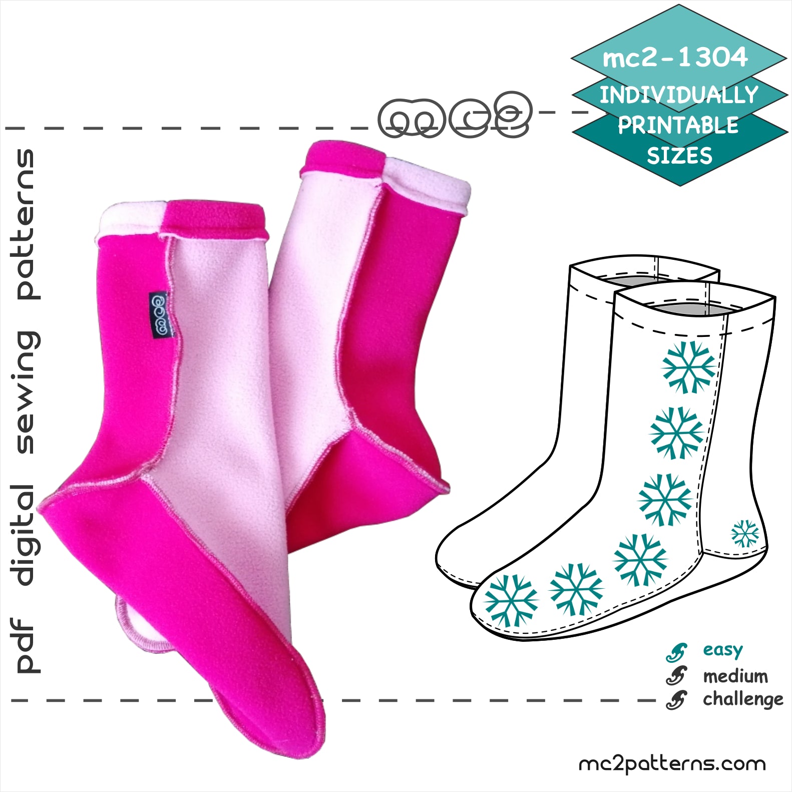 Easy-to-Make Fleece Socks – MC2patterns Easy-to-Make Fleece Socks – MC2patterns