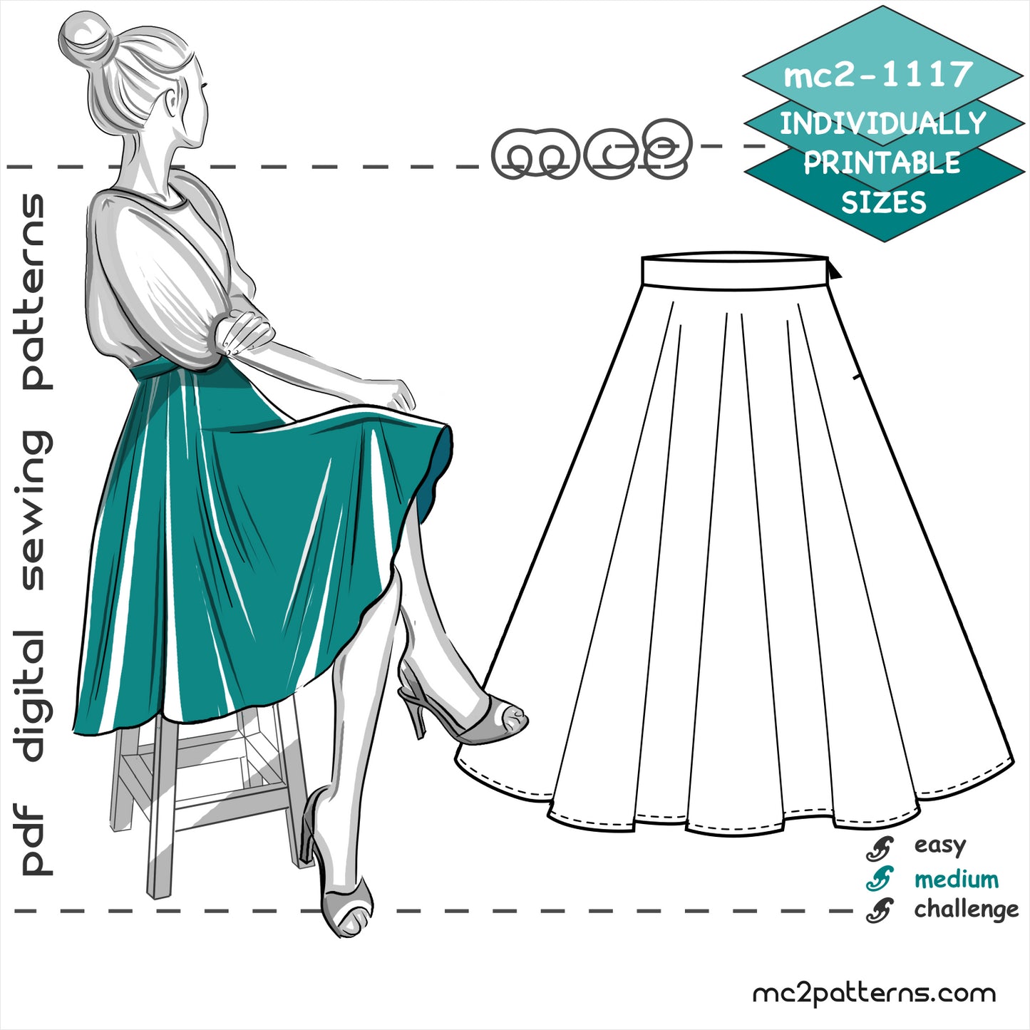 Classy Circle Skirt with Zipper