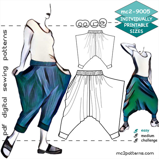 Harem-style Pants with Drape-Pockets