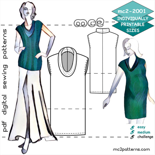 S-M-L/ Maternity Skirt High-waisted Bodycon Jersey/ Digital Sewing  Pdf-pattern for Women mc2patterns Mc2-6001 