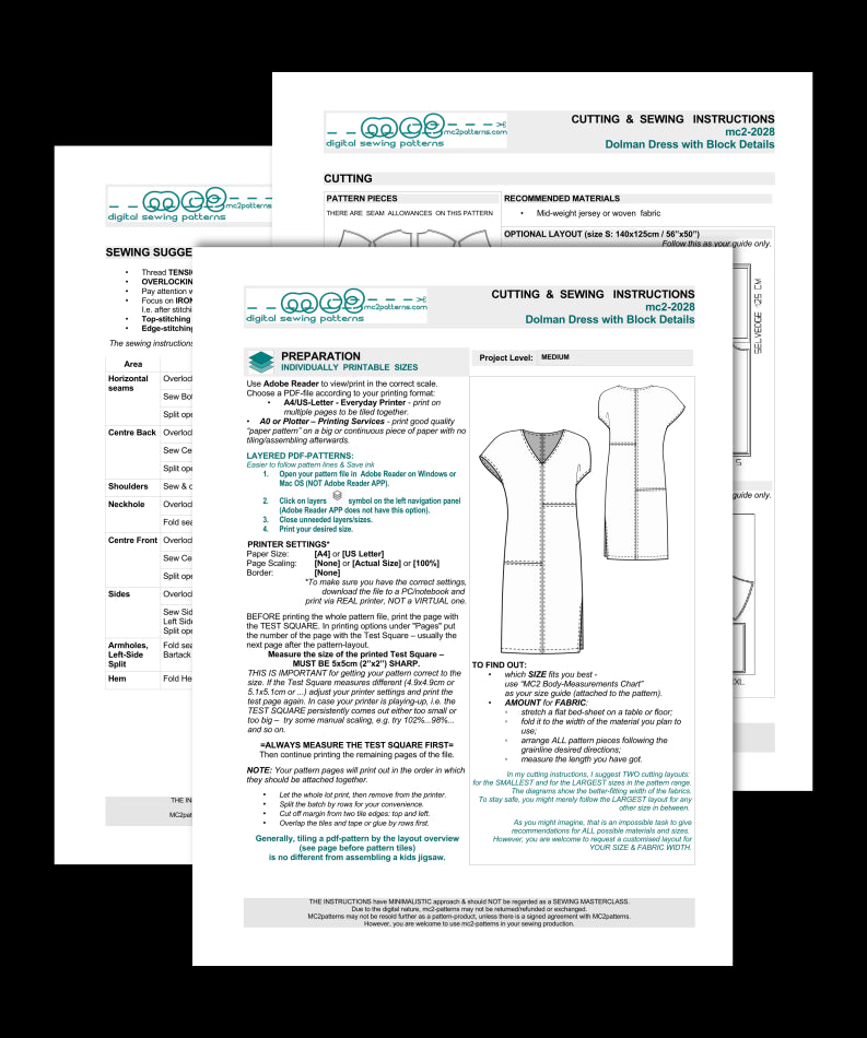 Dolman Dress with Slimming-Effect Block Details