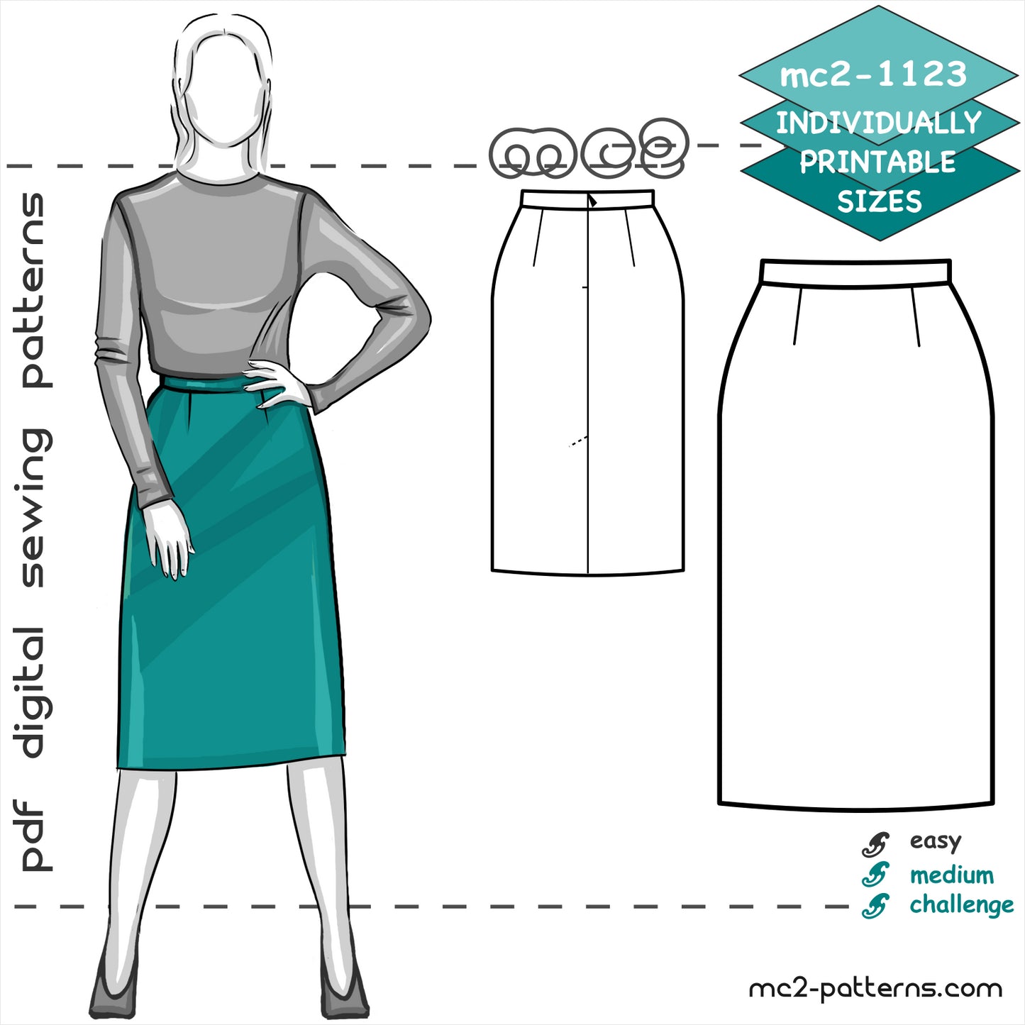 Classic Pencil Skirt with Back Vent
