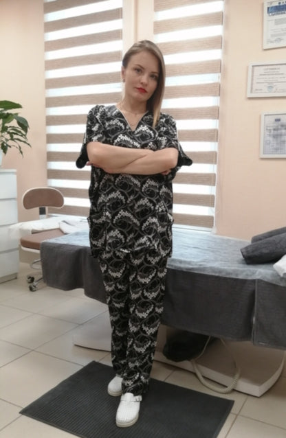 Pyjamas/Scrubs/Lounge/Holiday Set/Outfit of Dolman Top & Pull-on Pants