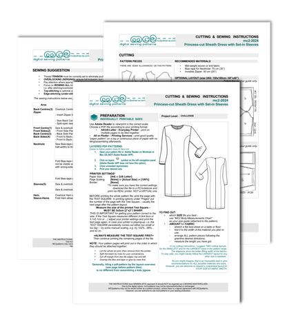 Princess-cut Dress, Set-in Sleeves, Sloper Block-pattern / mc2-2024 MC2patterns Princess-cut Dress, Set-in Sleeves, Sloper Block-pattern / mc2-2024 MC2patterns