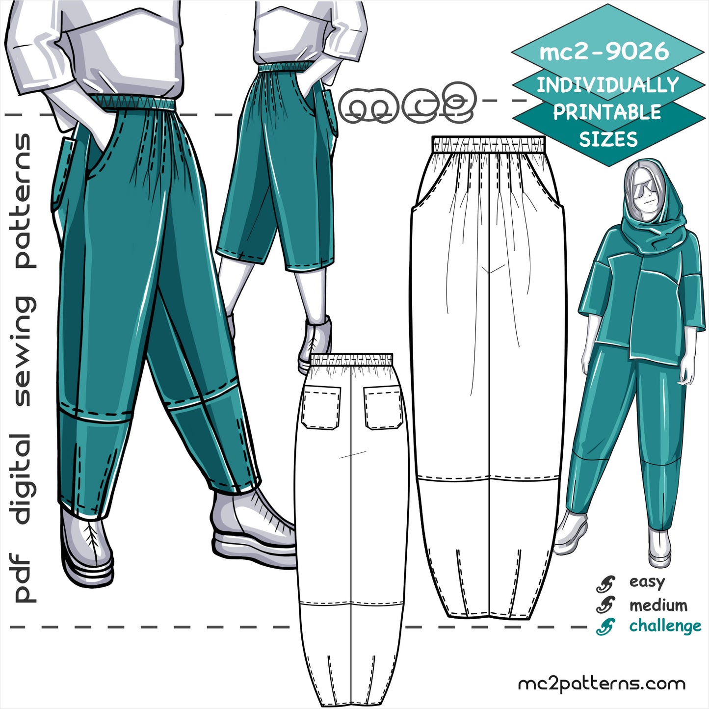 Jersey Pants/Culottes with Raw edges – MC2patterns