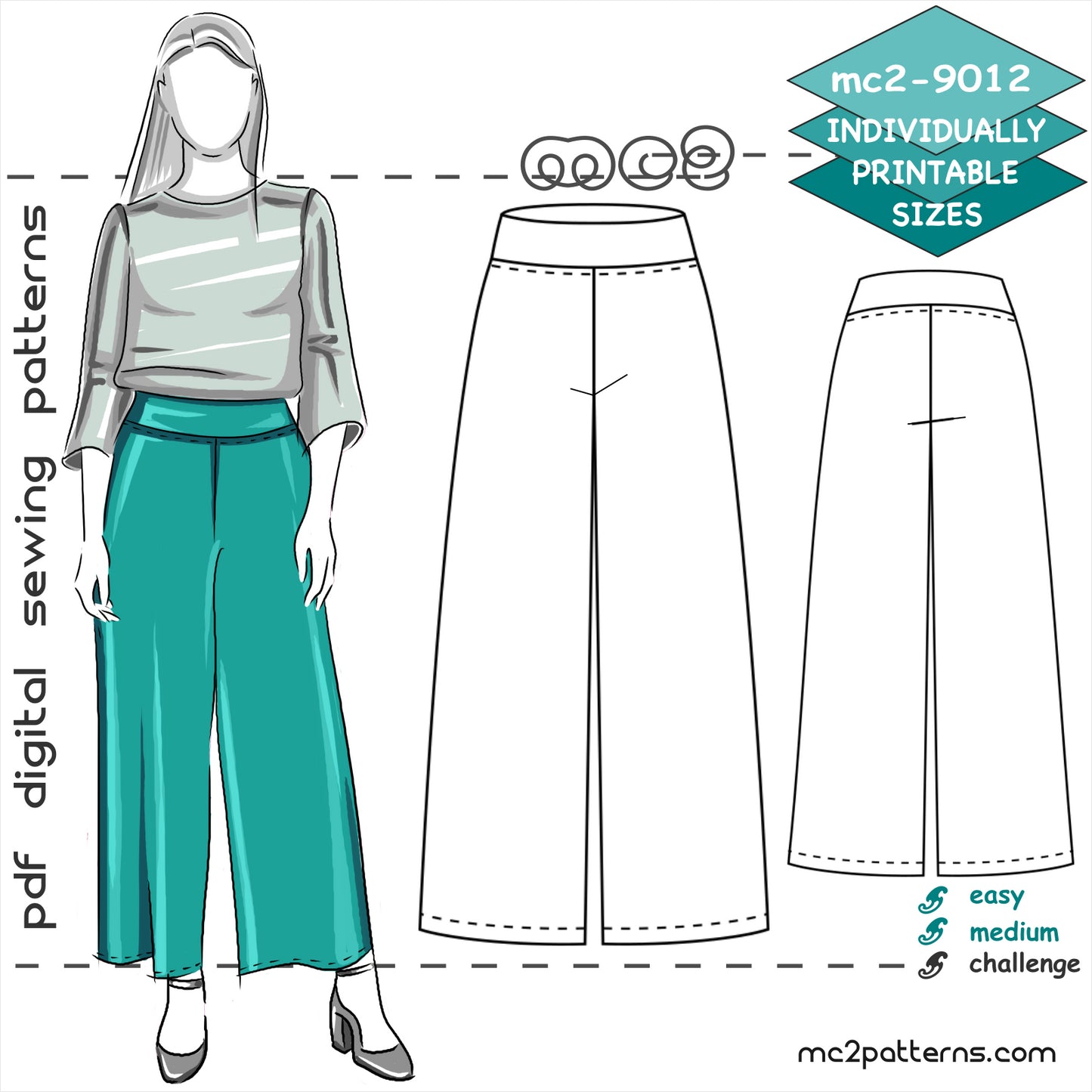 Stretchy Pull-on Palazzo Pants
